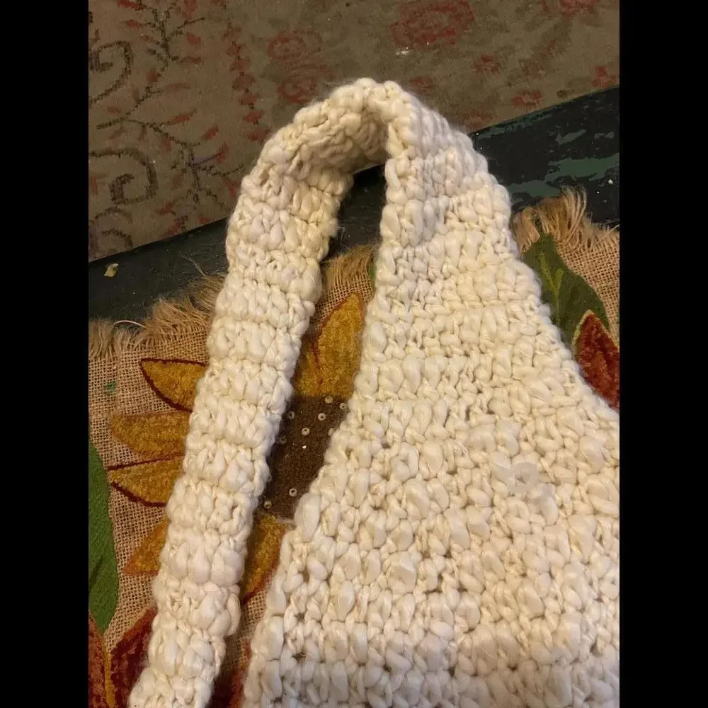 Ecote Handcrafted Cream Knitted Winter Hat with Pom Pom